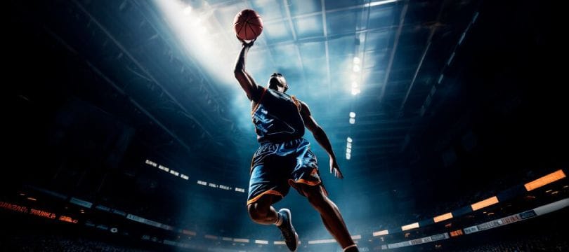 man playing basketball