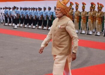 Prime Minister Narendra Modi at the Red Fort